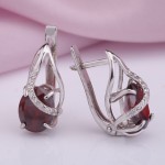 Серьги с кварцем. Серебро 925°