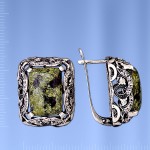 Rosyjskie srebrne kolczyki z serpentyną