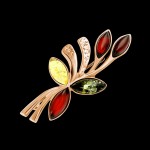 Gold-plated silver brooch "Diversity"