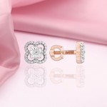 Stud earrings made of 585 gold with diamonds