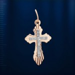 Cross pendant, bicolor