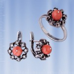 Бижутерные серьги и кольцо