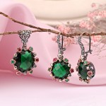 Set made of 925 silver zirconia emerald ruby