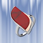 Ruský stříbrný a zlatý prsten s jaspisem