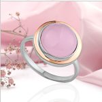 Bague en argent avec quartz rose et or