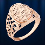 Menns ring laget av rødt gull "Filigree"