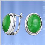 Русские серебряные серьги с агатом.
