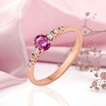Τζιάνι Λάζαρο. Σκουλαρίκια από ροζ χρυσό με διαμάντια και ρουμπίνι