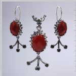 Серебряный комплект с агатом