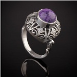 Δαχτυλίδι με ασήμι Charoite