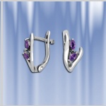 Серьги из серебра 925 пробы с аметистом.