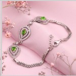 Silver bracelet. Zirconia & Alexite
