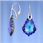 Обеци с кристали Swarovski®. Сребро
