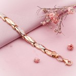 Gold bracelet ladies Russian gold 585 ° bicolor