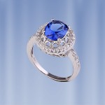 Ring with sapphire. Silver