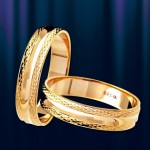 Aliança de casamento em ouro russo, ouro amarelo