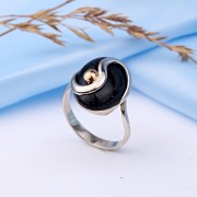 Серебряное кольцо с золотой вставкой и синим авантюрином "Каирская ночь"