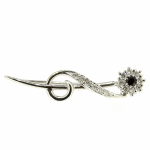 Gouden broche 'Bloem' met saffier en diamanten