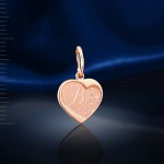 Pendant heart. Red gold