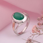925 silver ring with gold. Chrysoprase
