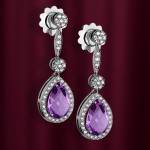 Gianni Lazzaro earrings with diamonds and amethyst