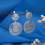 Silver earrings with gold