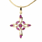 Golden pendant with rubies