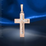 Gold cross pendant with crucifix