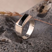 Siegelring für Herren. Silber, Gold, Onyx