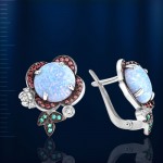 Øreringe med opal & fianitter