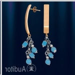 Earrings Russian gold and turquoise