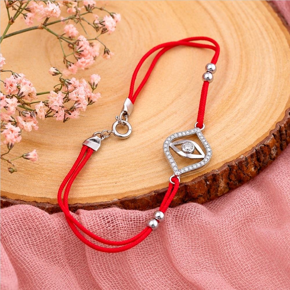 Pulseira têxtil com prata 925