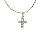 Pendentif croix dorée et diamants