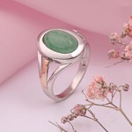 925 silver ring with gold. Nephrite