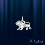 Signo do zodíaco "Leão" em prata esterlina