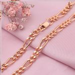 Gold chain made of Russian red gold "Figaro 3+1"