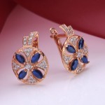 Earrings with sapphires corundum
