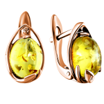 Boucles d'oreilles en argent plaqué or avec ambre