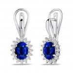 Gold earrings with sapphires and diamonds