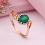 Gouden ring met diamanten en chrysopraas