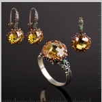 Серебряный комплект с цитрином