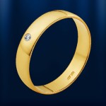 Ruski poročni prstan "Classic Brilliant" iz rumenega zlata