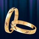 snubní prsten. Ruské žluté zlato