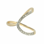 Golden ring with diamonds