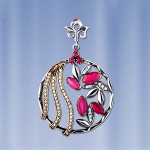 Pendant with rubies. Silver