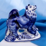 Cachorro de porcelana Gzhel