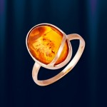 Русское золотое кольцо с янтарем.