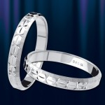 Ruský snubní prsten, bílé zlato