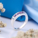 Stříbrný prsten "Violet". oxid zirkoničitý