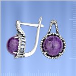 925° Charoite gümüşü küpeler